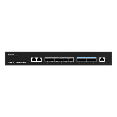 GRANDSTREAM - Switch de Agregación Capa 3 / 96 Gbps / 2 Puertos Gigabit Ethernet / 6 Puertos Gigabit SFP / 4 Puertos 10Gigabit SFP+ / Stacking 4 Unidades / QoS Avanzada / Dual Stack IPv4/IPv6
