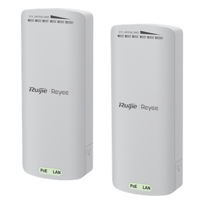 RUIJIE - Kit Enlace Inalámbrico / 2.4 GHz / 300 Mbps / Alcance 500 m (1640 ft) / IP55 / 2x2 MU-MIMO / Dual LAN