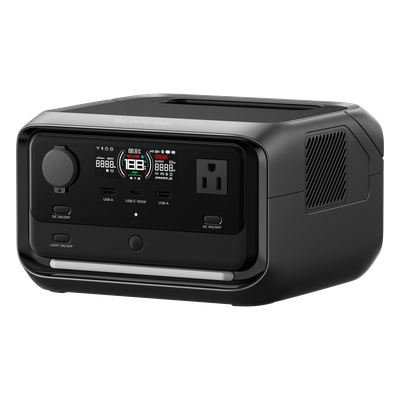 ECOFLOW - Estación de Energía Portátil / 286Wh LFP / 600W AC / X-Boost 1200W / USB-C 100W / Carga Solar 220W / Wi-Fi y Bluetooth
