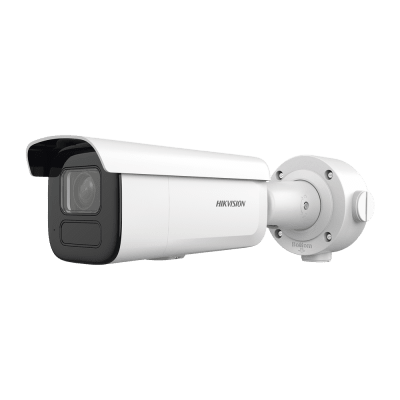 HIKVISION - Bala IP 4 Megapixel / Lente Mot. 7 a 35 mm / 80 mts IR EXIR / Exterior IP67 / IK10 / WDR 120 dB / PoE + / MicroSD / 4 Analíticos: AcuSense, Deteccion Facial, Conteo de Personas por Cruce y Zona