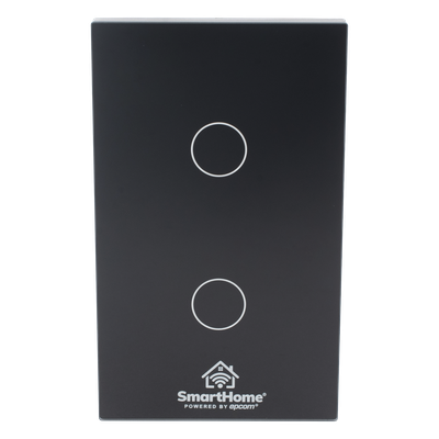 SMARTHOME BY EPCOM - Interruptor Inteligente Wi-Fi / Control de 2 Circuitos / 800 W por Canal / 100-250 V / Wi-Fi 2.4 GHz / Compatible con Asistentes de Voz