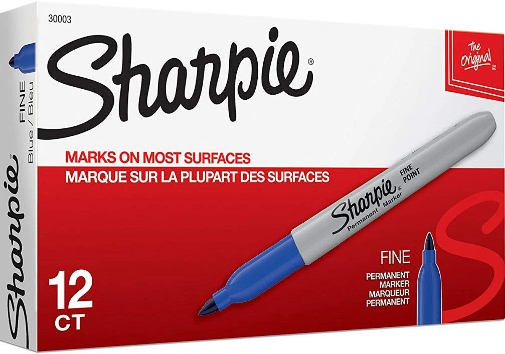 SANFORD - Marcador Sanford 30003 Sharpie Fino Azul Permanente C/12