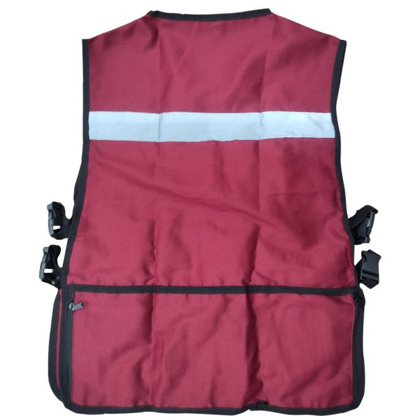 CHALECO BRIGADISTA VINO REFLEJANTE CON BOLSA TU