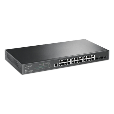 TP-LINK - Switch Gigabit Administrable / 24 Puertos RJ45 / 4 Puertos SFP 1G / 56 Gbps / Sin Ventilador / Omada SDN