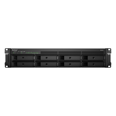 SYNOLOGY - Servidor NAS Rack / 8 Bahías SATA / Expansión a 12 Bahías / CPU AMD Ryzen V1500B / 4 GB DDR4 ECC / 10/25GbE PCIe / Fuente Redundante / Chasis 2U