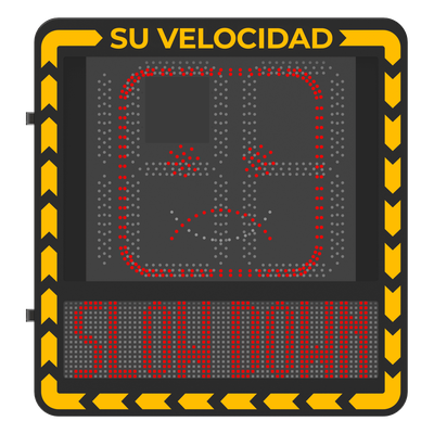 HIKVISION - Radar Medidor de Velocidad / Detección 100 m (328.1 ft) / 32 Objetivos / 3 Carriles / Pantalla LED 3000 cd/m² / IP66 / Ethernet