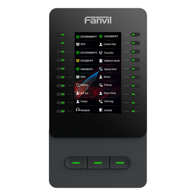 FANVIL - Módulo de Expansión IP / Pantalla Color 4.3 Pulgadas / 60 Teclas DSS Programables / USB Tipo-C / Cascada hasta 4 Unidades / Soporte Ajustable 40° y 45°