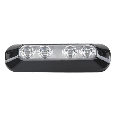 ECCO - Luz Auxiliar LED / 4 LEDs Bicolor Rojo/Azul / 22 Patrones de Destello / Voltaje Universal 12-24 VCC / Interior y Exterior