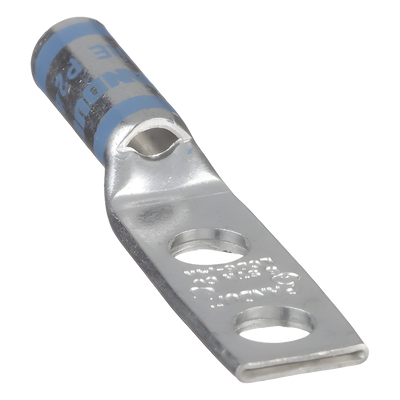 PANDUIT - Terminal de Compresión Doble Ojillo / Calibre 6 AWG / Ángulo Recto / Espaciado 16 mm (0.63 in) / Tornillo Prisionero 1/4 in / Inspección Visual