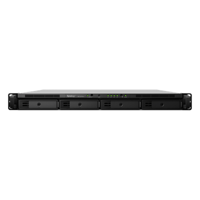 SYNOLOGY - NAS Rack / 4 Bahías / CPU Intel Xeon D-1527 Quad-Core / 8 GB DDR4 ECC Ampliable a 64 GB / 2 Ranuras M.2 NVMe/SATA / 4 Puertos LAN 1GbE / Soporte 10GbE Opcional / Escalable a 16 Bahías