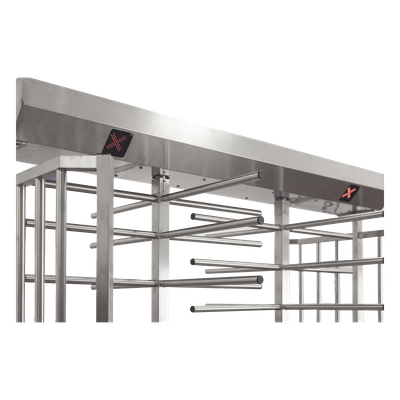 ACCESSPRO - Torniquete Doble de Cuerpo Completo / Acero Inoxidable 304 / 25 Personas/min / 110 VAC / Apertura Automática en Emergencias