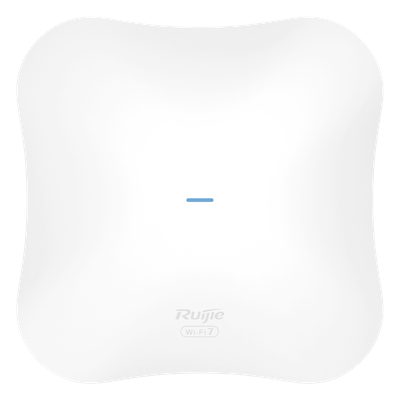 RUIJIE - Punto de Acceso Wi-Fi 7 / Tri-Banda / BE14000 / 13 Gbps / 600 Usuarios / 2.5G PoE In + SFP+ 10G / MIMO 8x8