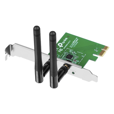 TP-LINK - Adaptador Inalámbrico PCI Express / Wi-Fi N 300 Mbps / MIMO 2x2 / Antena Desmontable 2 dBi / 2.4 GHz / Windows y Linux