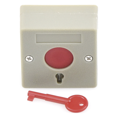 ACCESSPRO - Botón de Pánico / Restablecimiento con Llave / Contactos NO/COM/NC 3A/24VDC / Material Ignífugo / 53x53x27 mm