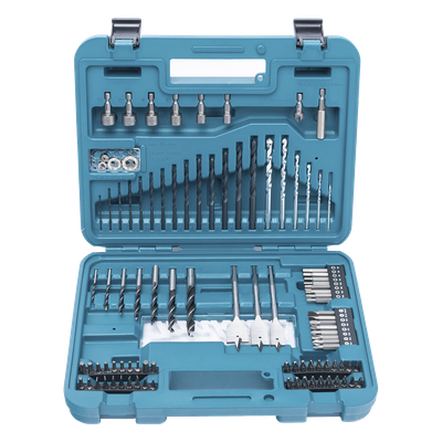 MAKITA - Juego de accesorios multipropósito / 100 piezas / Brocas y puntas para metal, concreto y madera / Maletín organizador