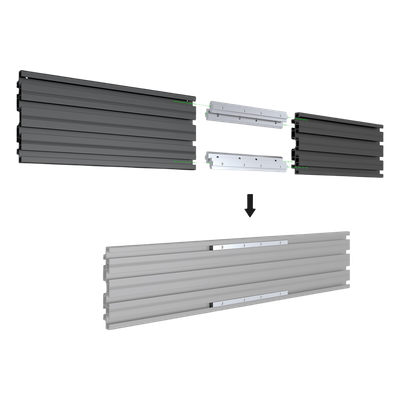 EPCOM INDUSTRIAL - Riel de Aluminio para Videowall / Longitud 1750 mm (5.74 ft) / Ancho 120 mm / Espesor 9 mm / Diseño U / Incluye Tapas y Tornillos
