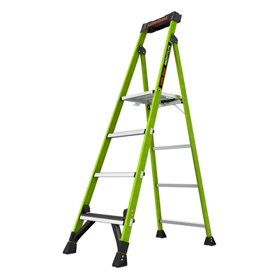 LITTLE GIANT LADDER SYSTEMS - Escalera de Tijera / Fibra de Vidrio y Aluminio / 1.8 m (6 ft) / Carga 170 kg / Soporte Superior para Herramientas / Tipo IAA