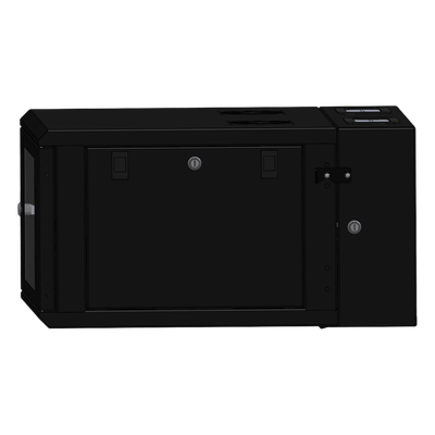 LINKEDPRO - Gabinete Rackeable de Pared / 6U / 19 Pulgadas / Puerta de Cristal / Abatible 120° / Carga 80 kg / Ventilación 120 mm
