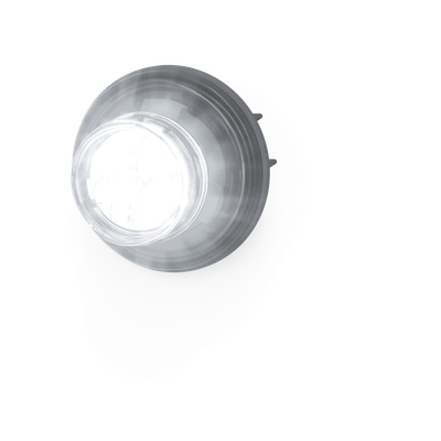 ECCO - Estrobo LED Oculto / 12 LEDs / Rojo/Claro / Lente Transparente / Bisel Negro / 12-24 V DC