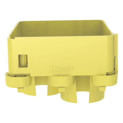 PANDUIT - Tapa de Salida / 2 Puertos / Tubería Corrugada 1.5 in (38 mm) / Radio de Curvatura 2 in (50.8 mm) / Canaleta 4x4 / Color Amarillo