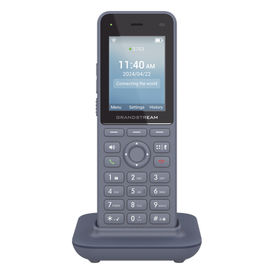 GRANDSTREAM - Teléfono IP Inalámbrico / Wi-Fi 6 Dual Band / 3 Cuentas SIP / 3 Líneas / Voz HD / Bluetooth / Pantalla 2.4" / Batería 3000 mAh
