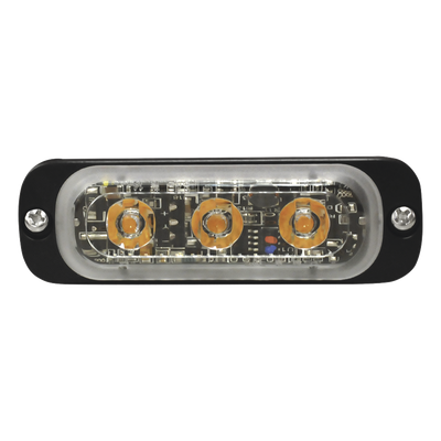 SIGNALPRO - Luz Auxiliar LED / 3 LEDs Ámbar / Multivoltaje 12~24 VCD / 12 Patrones de Destello / IPX8 / SAE J595 Clase 1