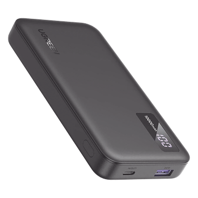 UGREEN - Power Bank / 10000 mAh / Carga Rápida 22.5W / PD 20W / USB-C + USB-A / Pantalla Digital / Ultra Delgado