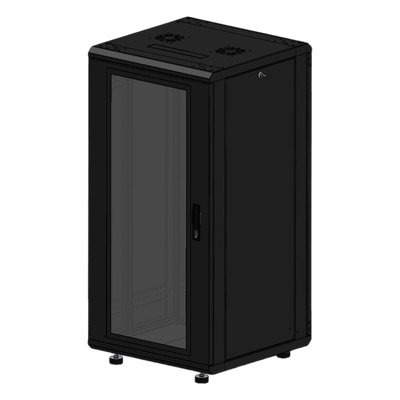 LINKEDPRO - Gabinete Rack de Piso / 24 Unidades / Puerta de Cristal / Carga 750 kg (1653.5 lb) / Profundidad 46 cm / Ventilación 120 mm