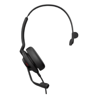JABRA - Auricular Mono UC / Aislamiento Acústico Viscoelástico / Doble Micrófono con Reducción de Ruido / Altavoces 28 mm / USB-A con Adaptador / Indicador de Ocupado
