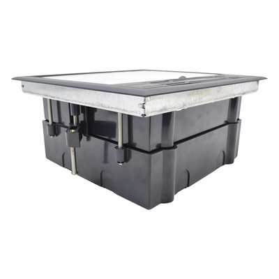 THORSMAN - Caja de Piso / 4 Módulos Universales / ABS y Acero Galvanizado / 1.957 kg / 6.42 lb / Negro