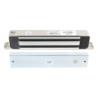 ACCESSPRO - Chapa Magnética / 350 lbs / Montaje Superficial / IP68 / Exterior / 12V CD o 24V CD / -10 a +55°C