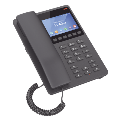 GRANDSTREAM - Teléfono IP Hotelero / Wi-Fi 6 Dual Band / 2 Líneas SIP / Pantalla LCD Color / 3 Vías Conferencia / USB-C Carga Rápida