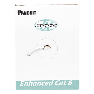 PANDUIT - Cable UTP / Categoría 6 Mejorado / 23 AWG / 305 m (1000 ft) / CMR Riser / 4 Pares / PoE / 250 MHz