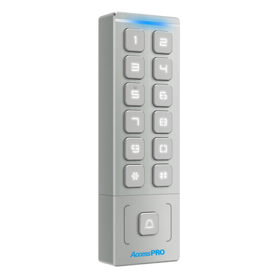ACCESSPRO - Teclado Autónomo de Acceso / 1000 Tarjetas y PIN / IP65 / Lector EM 3 cm (1.18 in) / Salida Wiegand 26/34 / -40°C a 65°C