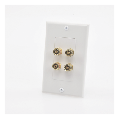 EPCOM PROAUDIO - Placa de Pared para Altavoces / 2 Canales / Postes Tipo Banana / Conectores Chapados en Oro / Estilo Decora 1 Unidad / 75 x 115 mm