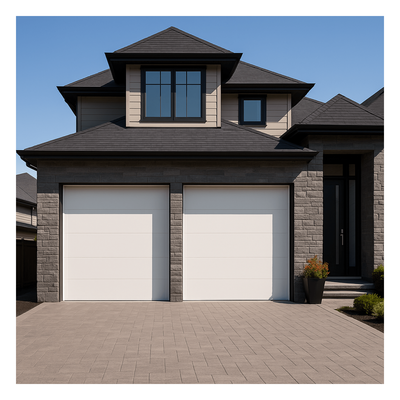 ACCESSPRO - Puerta Seccional de Garage / 12 x 9 pies (3.66 x 2.74 m) / Aislada / Lámina Galvanizada Calibre 26 / Núcleo de Poliuretano 42 mm / Estilo Americano