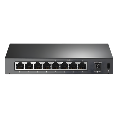 TP-LINK - Switch PoE+ No Administrable / 8 Puertos 10/100 Mbps / 4 Puertos PoE 802.3af/at / 66W / Alcance Extendido 250 m (820 pies) / Sin Ventilador