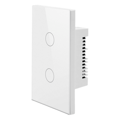 SMARTHOME BY EPCOM - Interruptor Inteligente / 2 Circuitos / ZigBee / Alimentación 100-250V / Neutro Opcional / 800W por Canal / Vidrio Templado