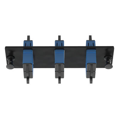 PANDUIT - Placa Acopladora de Fibra Óptica / 3 Conectores SC Duplex (6 Fibras) / Monomodo OS1/OS2 / Color Azul / Diseño Modular Zero RU