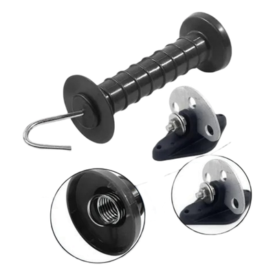 SFIRE - Manija de Puerta para Cerco Eléctrico / PP + Metal Reforzado / Colgador 20 cm (7.9 in) / Terminal 8 cm (3.1 in) / Peso 190 g