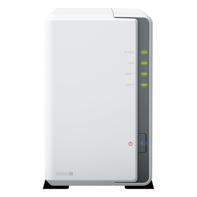 SYNOLOGY - NAS de 2 Bahías / CPU 4 Núcleos 1.7 GHz / 1 GB DDR4 / LAN 1GbE / USB 3.2 Gen 1 / RAID 0, 1, JBOD, SHR