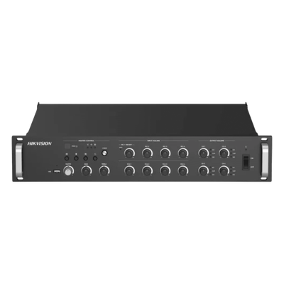 HIKVISION - Amplificador de Red / 4 Zonas 250W / Salida 100V/70V / Bluetooth 5.0 / Entrada de Alarma / Síntesis de Voz TTS