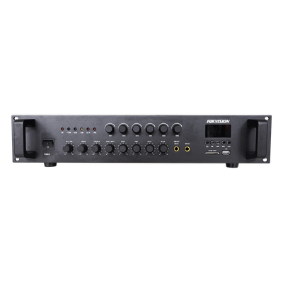 HIKVISION - Amplificador de Audio / 240 W / 6 Zonas Independientes / Bluetooth / USB / SD / 70V / 100V / Montaje en Rack
