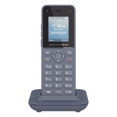 GRANDSTREAM - Teléfono IP Inalámbrico / Wi-Fi 6 Dual Banda / 2 Líneas SIP / 2 Cuentas SIP / Bluetooth / USB-C / Voz HD Opus / 6 Horas Conversación / 120 Horas Espera