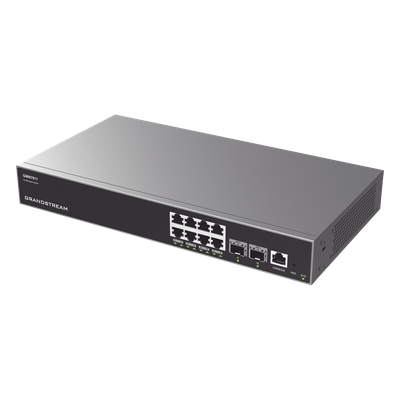 GRANDSTREAM - Switch Capa 3 Administrable / 8 Puertos Gigabit / 2 Puertos SFP+ 10G / 56 Gbps Capacidad de Conmutación / Administración Cloud