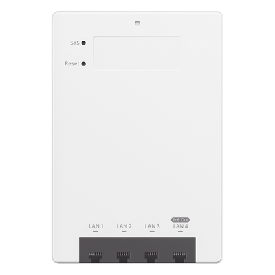 RUIJIE - Access Point Wi-Fi 7 de Pared / BE3600 / 512 Usuarios / 1 Puerto 2.5G WAN PoE In + 3 LAN Gigabit + PoE Out / 802.11be / Gestión Cloud