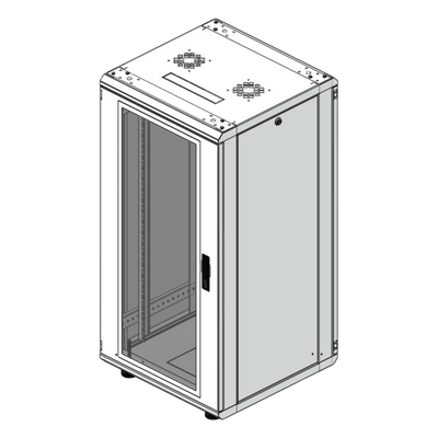 LINKEDPRO - Gabinete Rack de Piso / 24U / 19 Pulgadas / Vidrio con Cerradura / Carga 750 kg / 600x605x1190 mm (23.6x23.8x46.9 in) / Acero Calibres 16-18-20