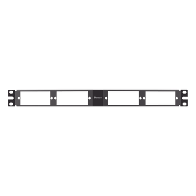 PANDUIT - Patch Panel de Fibra Óptica, Para 4 Placas Acopladras FAP o FMP, Angulado, Color Negro, 1UR