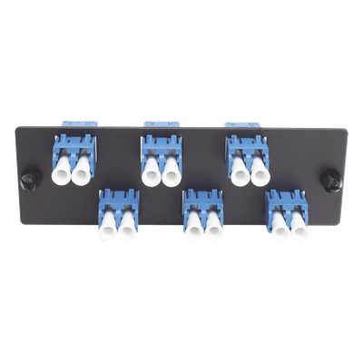 PANDUIT - Placa Acopladora de Fibra Óptica / 12 Fibras LC Duplex / Monomodo OS1/OS2 / Zirconia Cerámica / Color Azul