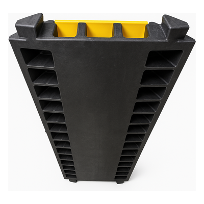 ACCESSPRO - Protector de Cable / 3 Canales / Carga 5 Toneladas / Canal 30x30 mm / Base Goma y Tapa Plástico / 90 cm Largo / Amarillo-Negro